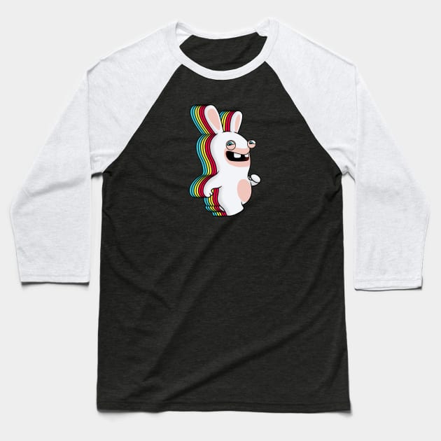 Rabbid Color Baseball T-Shirt by Malakian Art